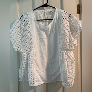 Madewell White Eyelet Blouse